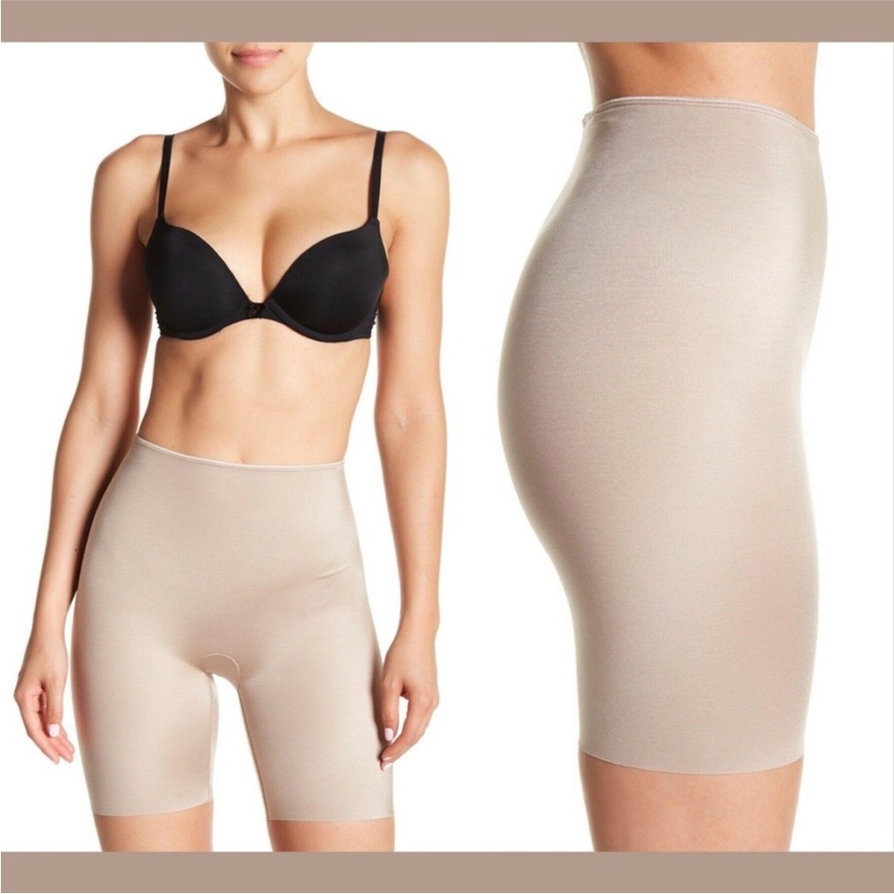 Spanx Slimplicity Mid- Thigh Shaper Sandcastle Size M NWT